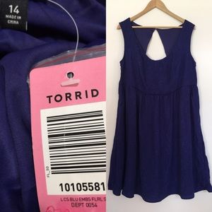 Torrid blue party dress size 14 sleeveless